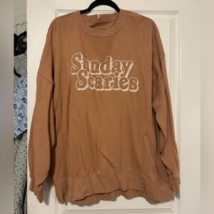 Aerie Sunday Scaries Halloween Brown Sweatshirt